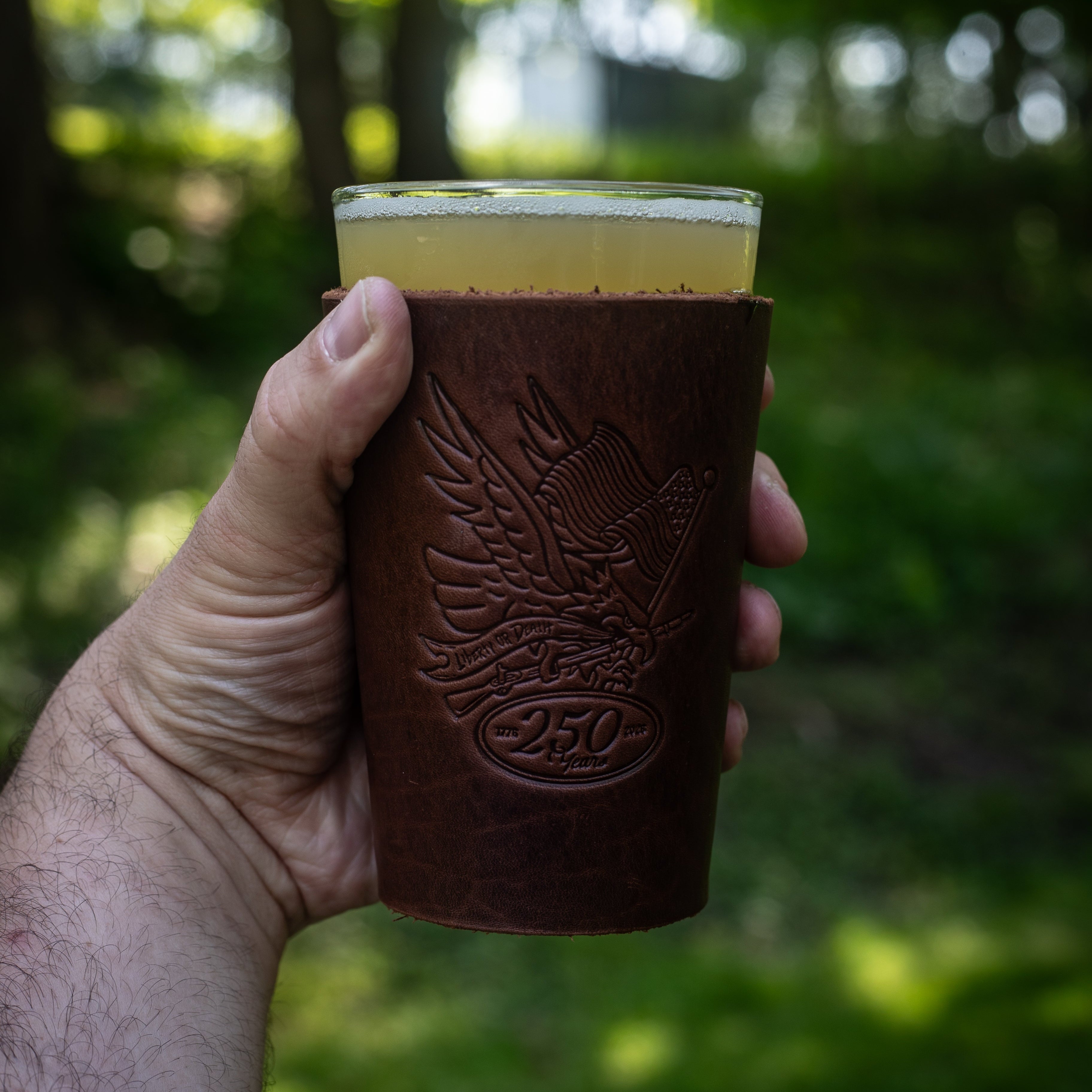 America's 250 : Leather Pint Glass Wrap