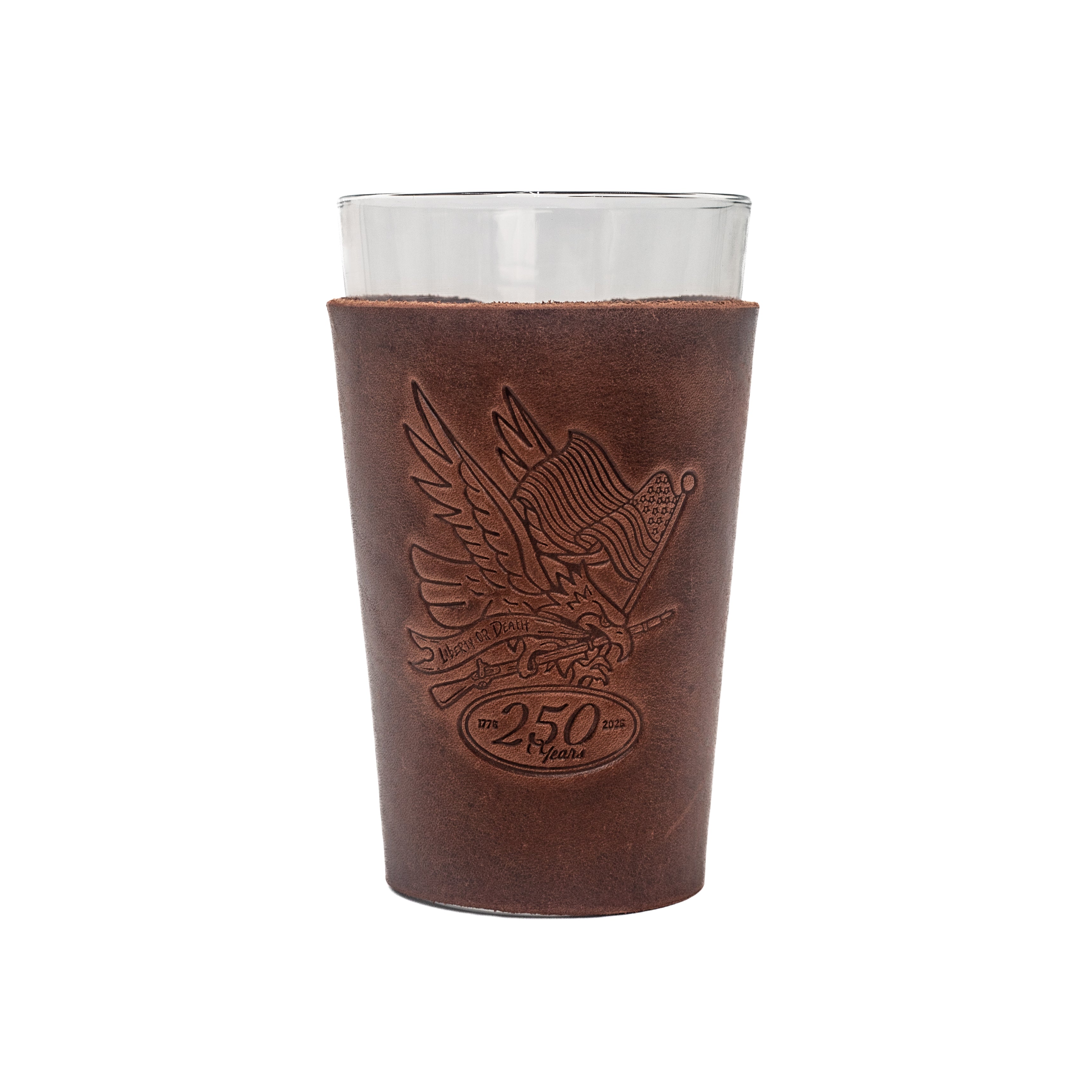 America's 250 : Leather Pint Glass Wrap